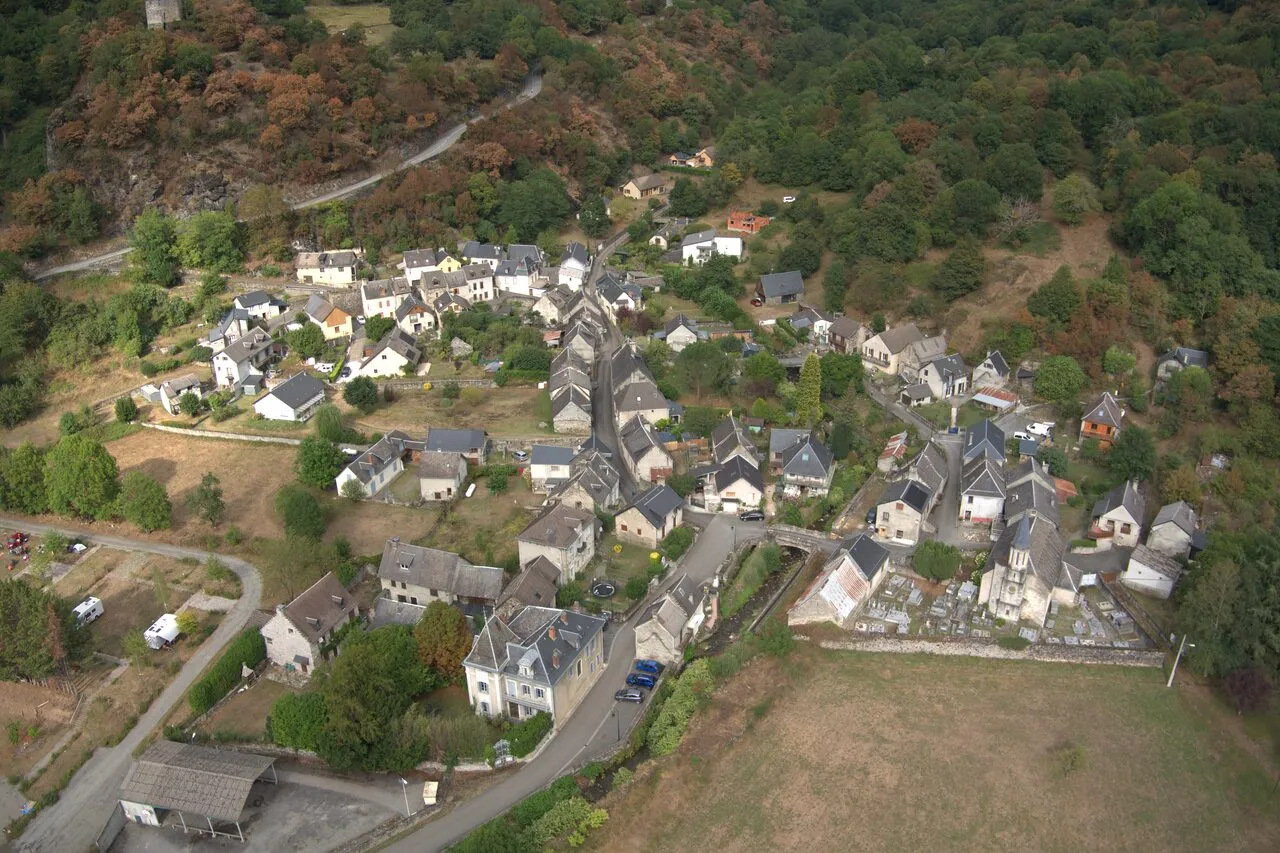The village of Saint-Béat amid the surrounding mountains